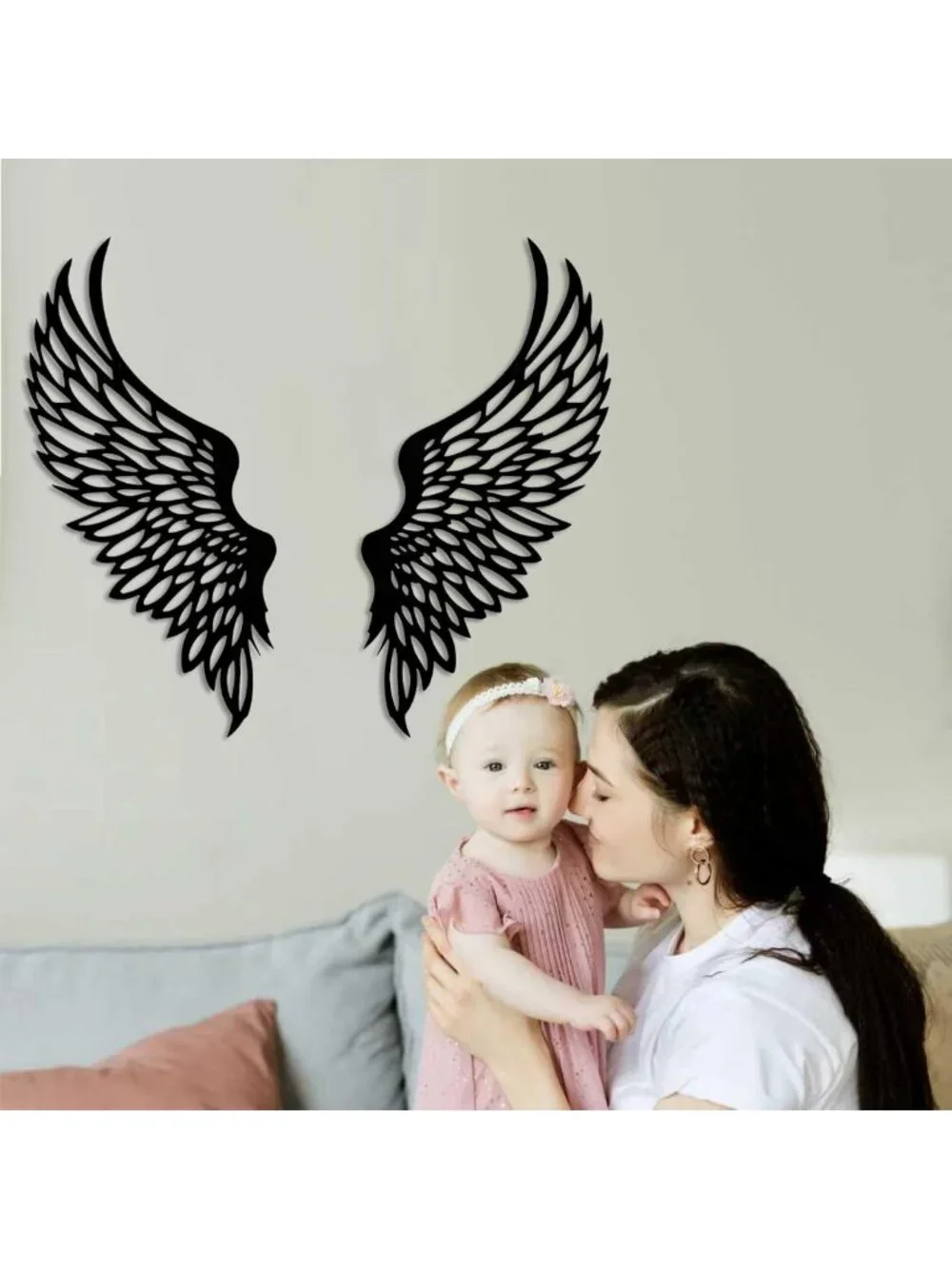 Large Angel Wings Metal Wall Art | Abstract Butterfly Decor | Gothic Vintage
